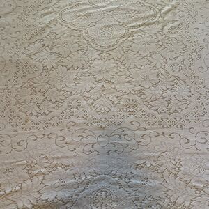 Beautiful Vintage 60x70 Beige Crochet Rectangular Tablecloth
